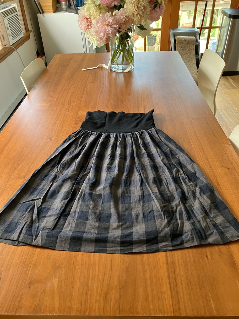 Theory Black and Gray Strapless Dress